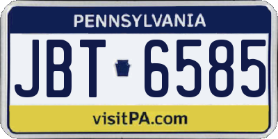 PA license plate JBT6585