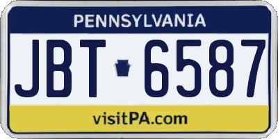 PA license plate JBT6587