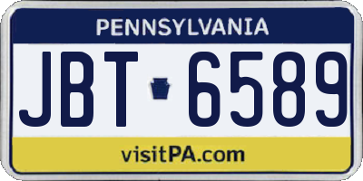 PA license plate JBT6589