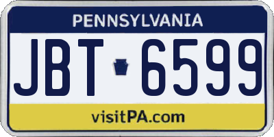 PA license plate JBT6599