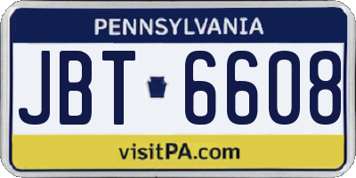 PA license plate JBT6608
