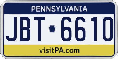 PA license plate JBT6610