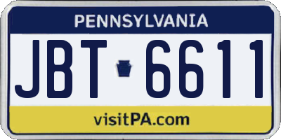 PA license plate JBT6611