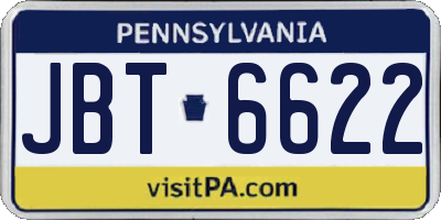 PA license plate JBT6622