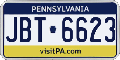 PA license plate JBT6623