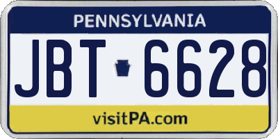 PA license plate JBT6628