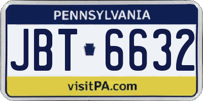 PA license plate JBT6632
