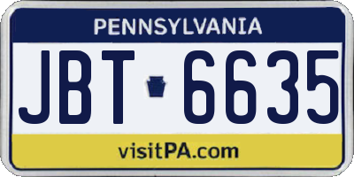 PA license plate JBT6635