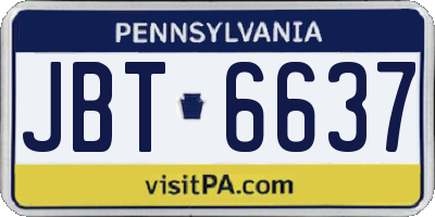 PA license plate JBT6637