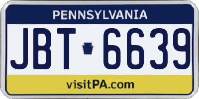 PA license plate JBT6639
