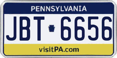 PA license plate JBT6656