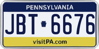 PA license plate JBT6676