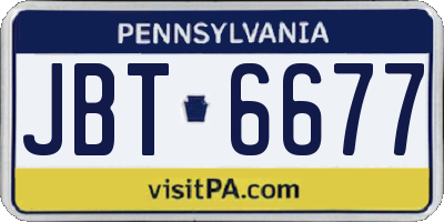 PA license plate JBT6677