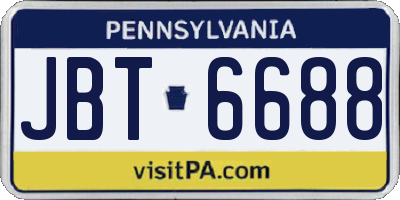 PA license plate JBT6688