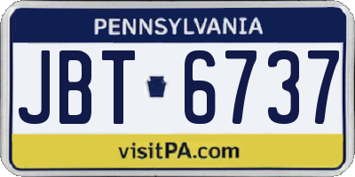PA license plate JBT6737