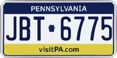 PA license plate JBT6775