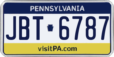 PA license plate JBT6787