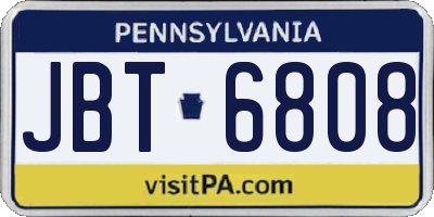 PA license plate JBT6808