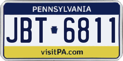 PA license plate JBT6811