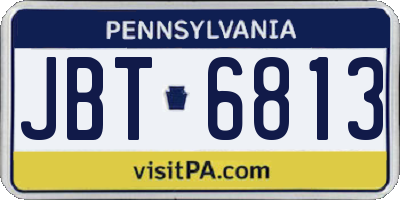 PA license plate JBT6813