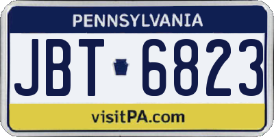 PA license plate JBT6823