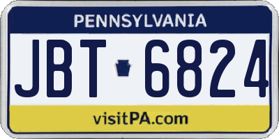PA license plate JBT6824