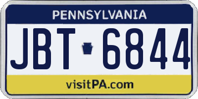 PA license plate JBT6844