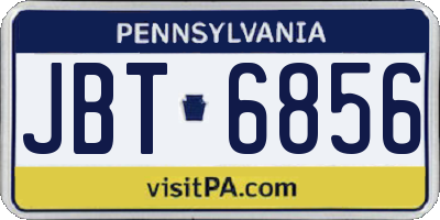 PA license plate JBT6856