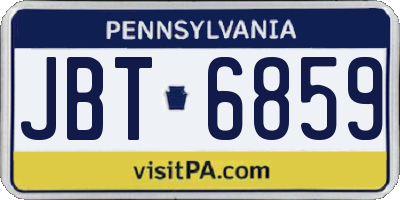 PA license plate JBT6859