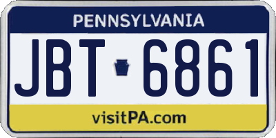 PA license plate JBT6861