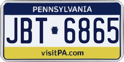 PA license plate JBT6865