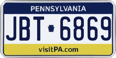 PA license plate JBT6869