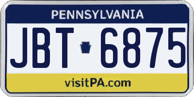 PA license plate JBT6875