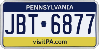 PA license plate JBT6877