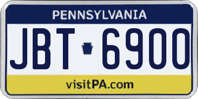 PA license plate JBT6900