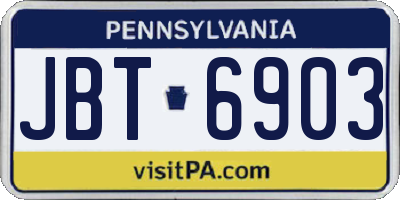 PA license plate JBT6903