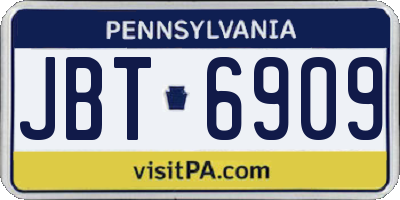 PA license plate JBT6909