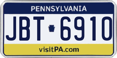 PA license plate JBT6910