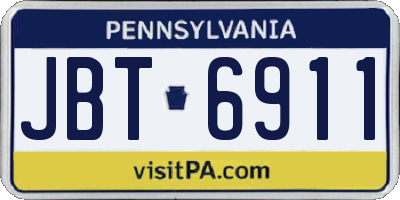 PA license plate JBT6911