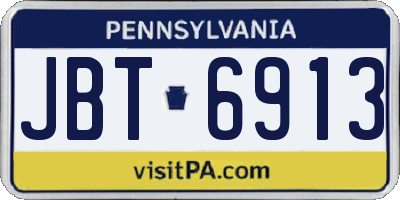 PA license plate JBT6913