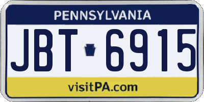 PA license plate JBT6915
