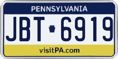 PA license plate JBT6919