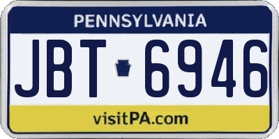 PA license plate JBT6946