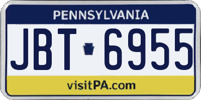 PA license plate JBT6955