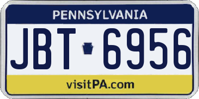 PA license plate JBT6956
