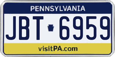 PA license plate JBT6959