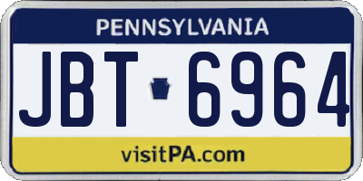 PA license plate JBT6964