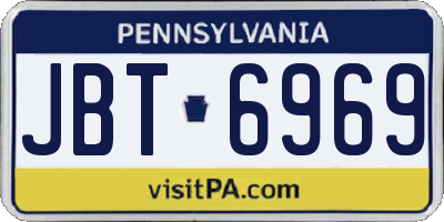 PA license plate JBT6969
