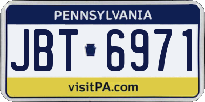 PA license plate JBT6971
