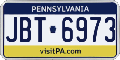 PA license plate JBT6973